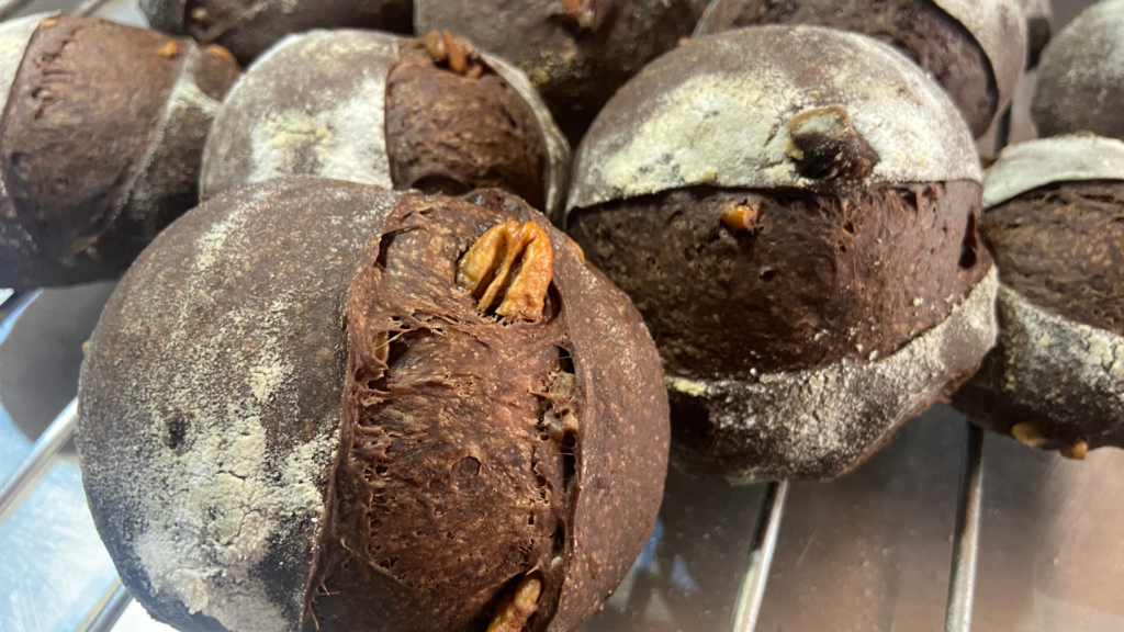 sourdough chocolate bread with pecans