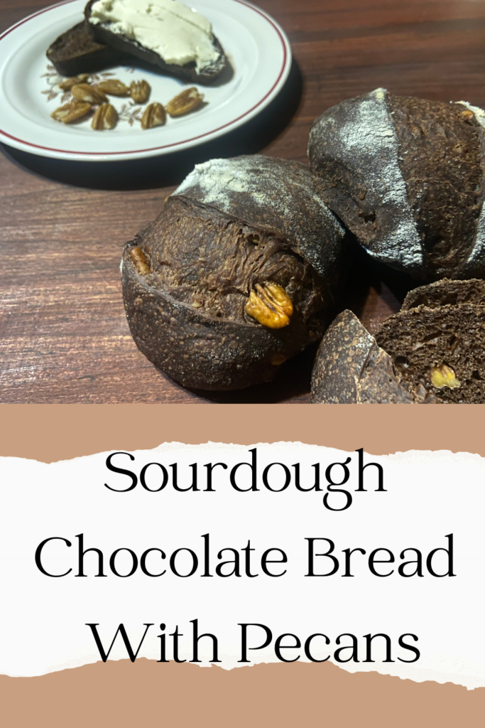 Sourdough Chocolate Bread With Pecans #sourdough #chocolatesourdough #guthealthy #chocolate #recipes #pecan #homemade #sourdough bread