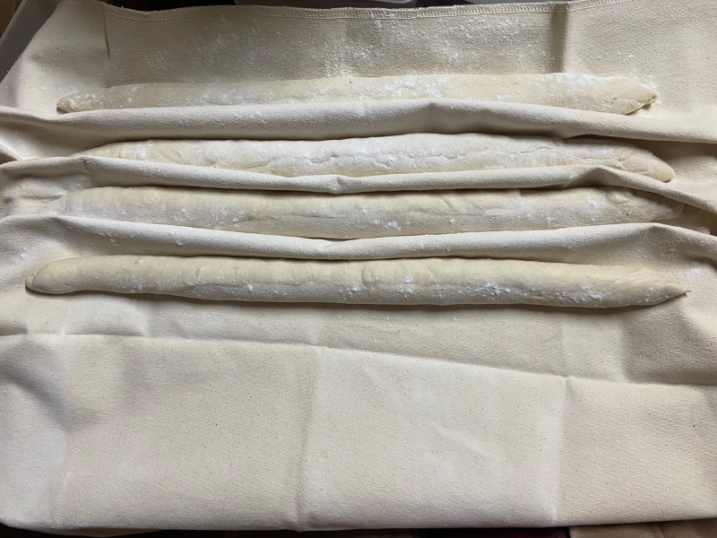 Long Ferment Sourdough Baguettes Recipe Final proofing