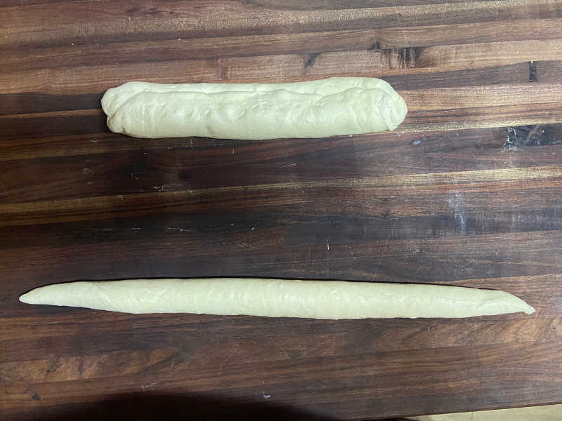 Long Ferment Sourdough Baguettes Recipe Final shaping Step 4