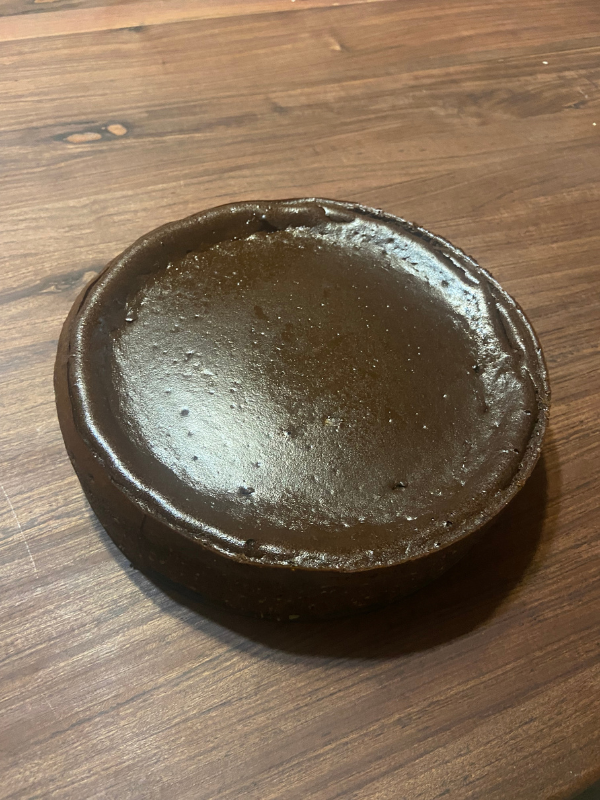 Double Chocolate (Healthy) Baked Cheesecake baked and cooled