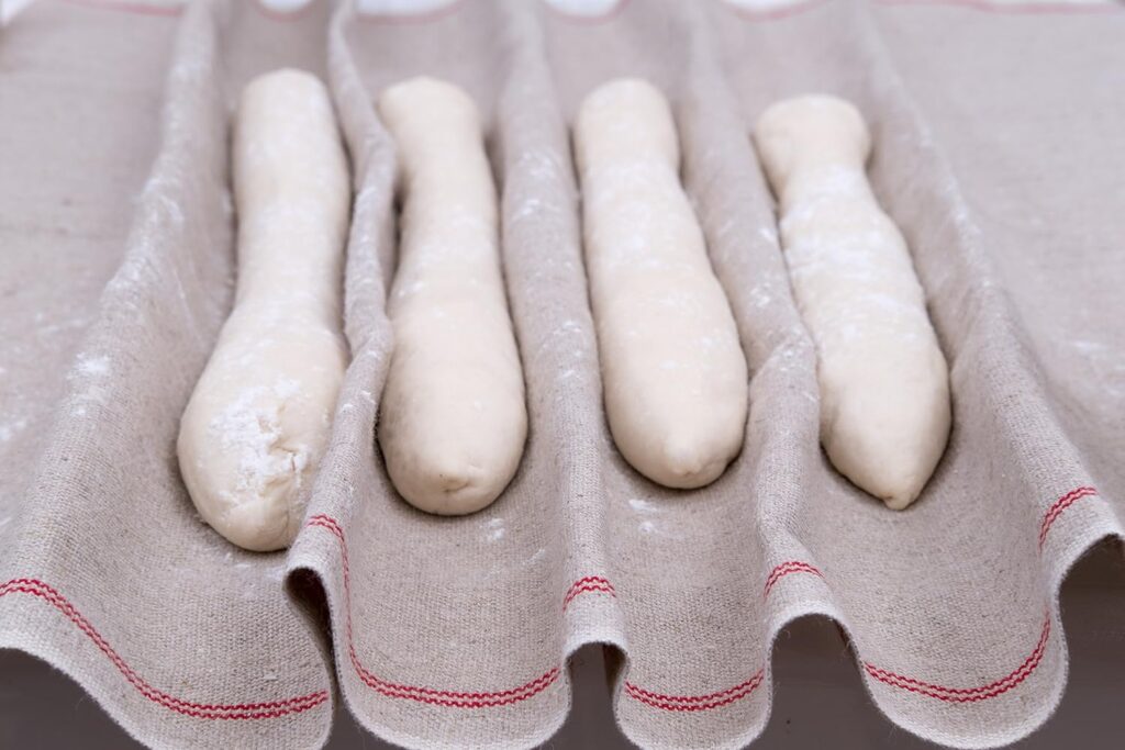 Long Ferment Sourdough Baguette Recipe using a Bakers Couche