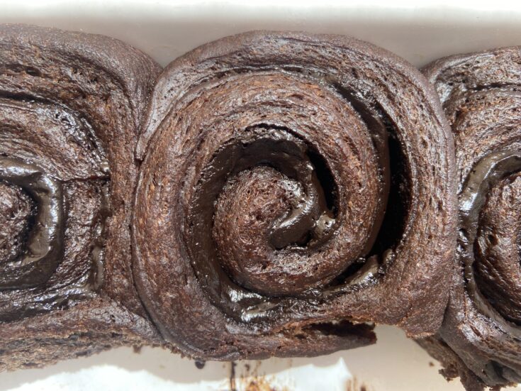 double chocolate sourdough roll