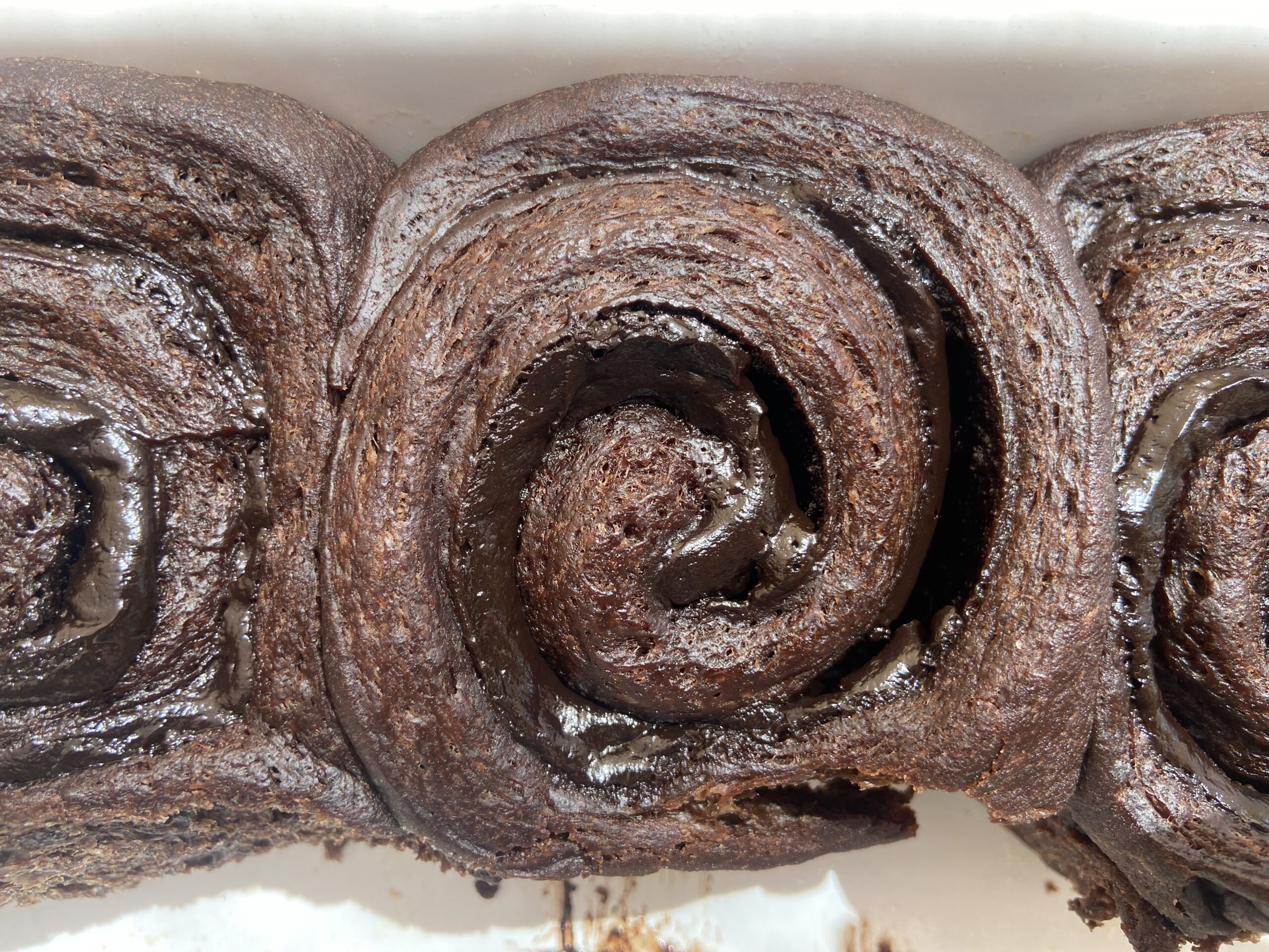 double chocolate sourdough roll