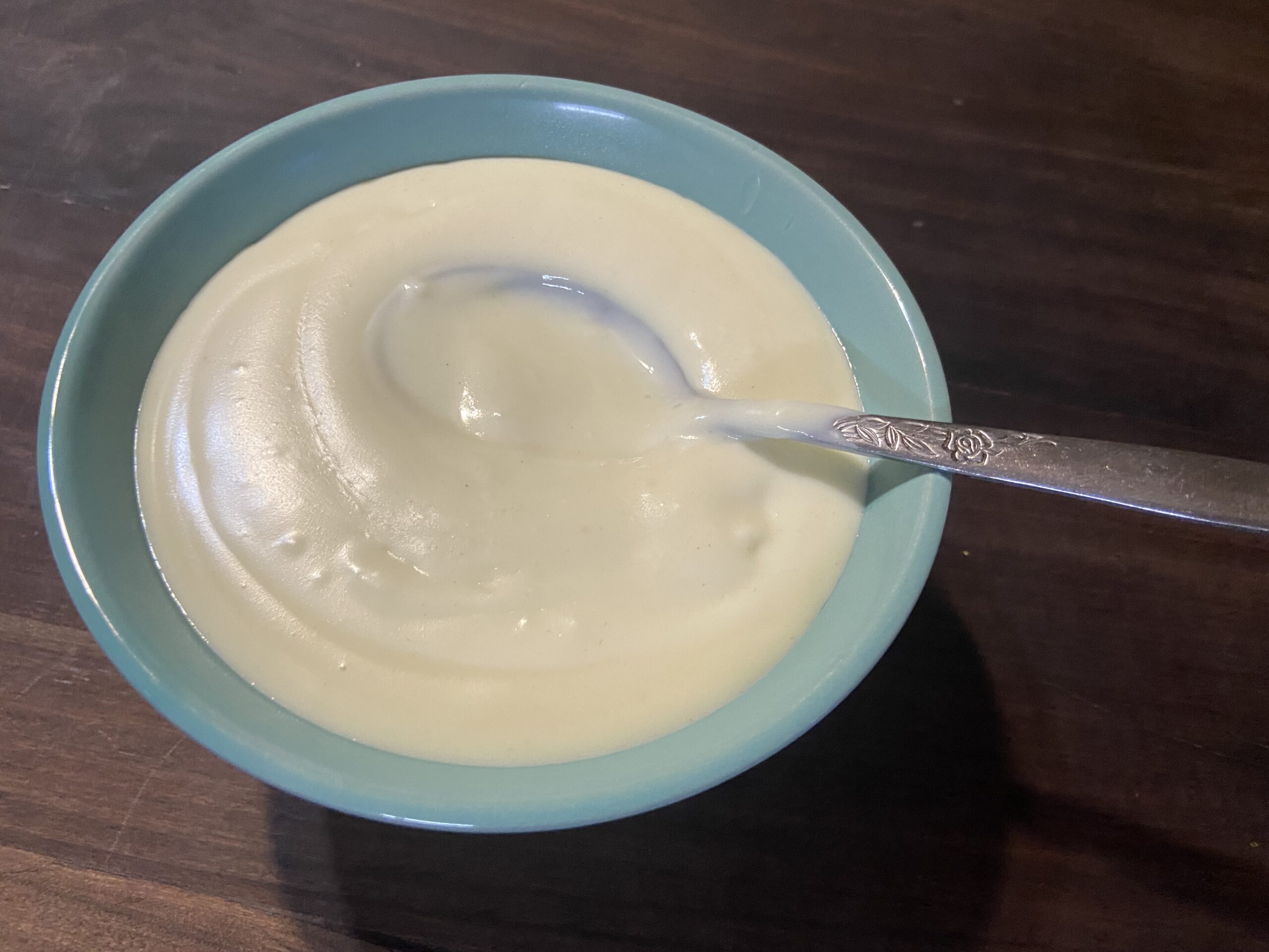 White Sauce in a green bowl
