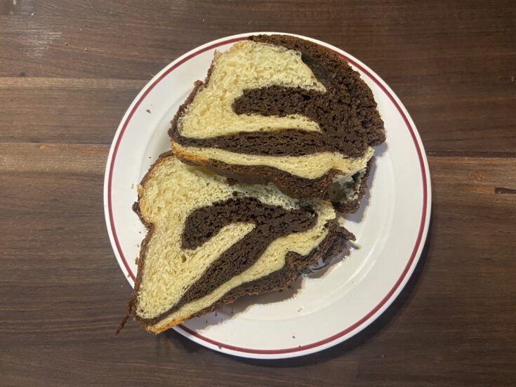 Easy laminated chocolate sourdough bread