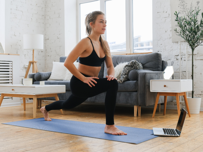 Woman stretching hips